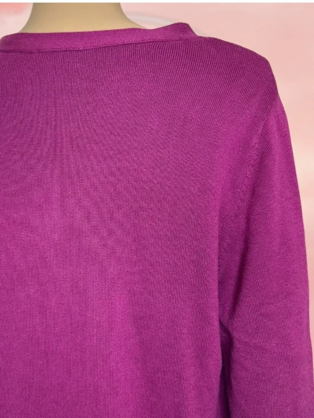 Joan Rivers Matching Set Cardigan Sweater-Tank Top Knit Size L Stretch Burgundy